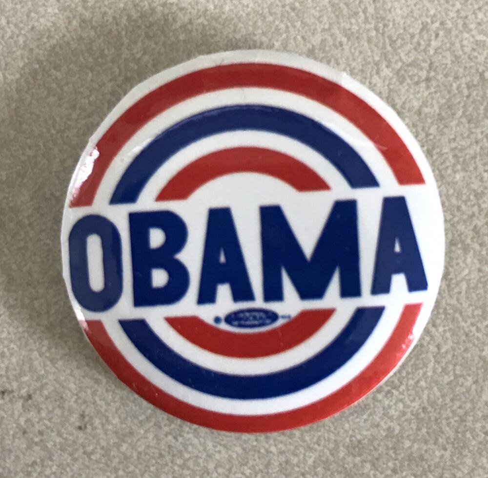 Vintage Obama 08 2008 Presidential Campaign Button Pin USA Union Made